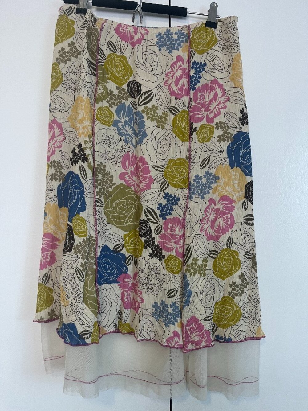 J. Jill midi floral skirt, dual layer -- size S